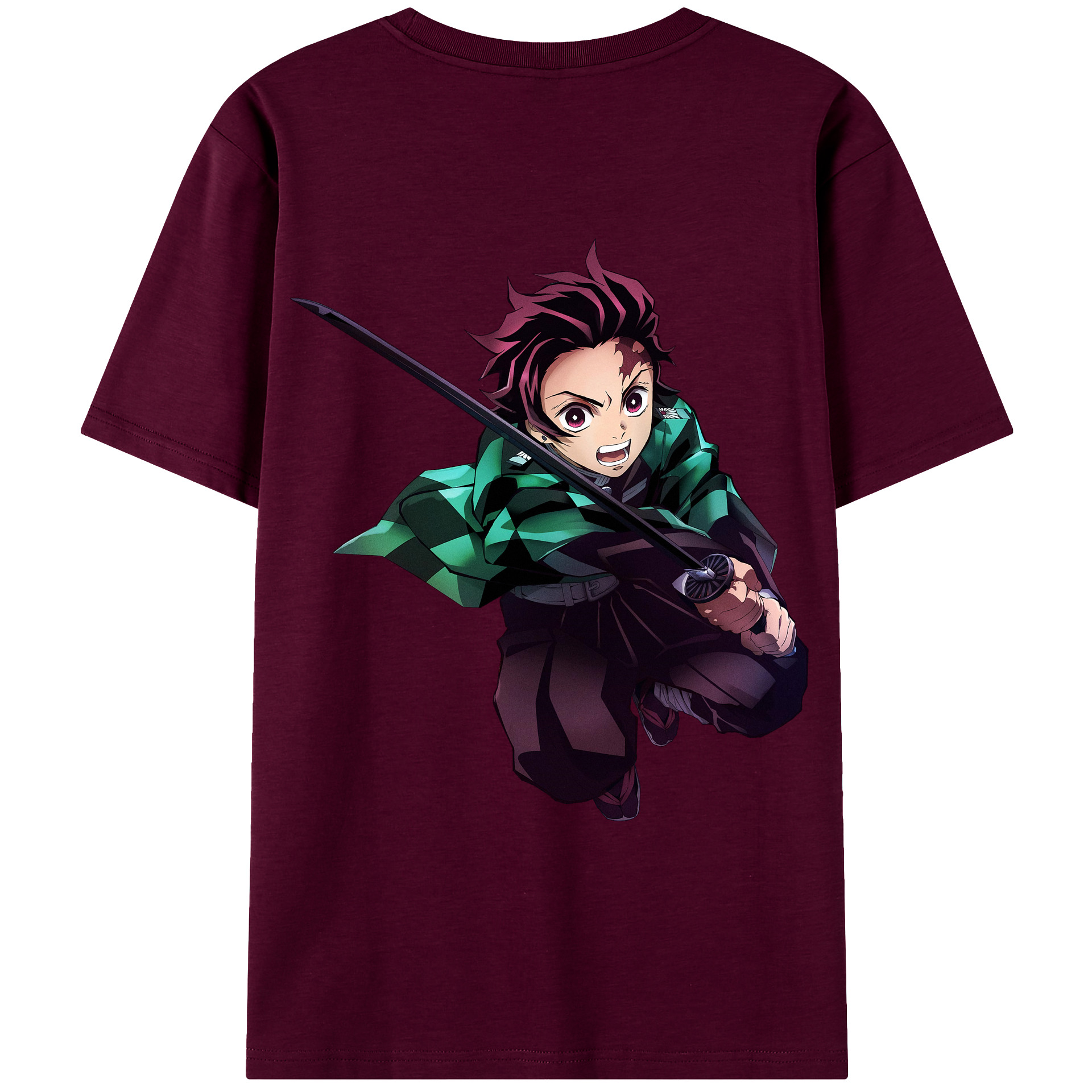 （画像用） 鬼滅の刃 竈門 炭治郎／かまど たんじろう Kamado Tanjirou レディース半袖Tシャツ(バックプリント)